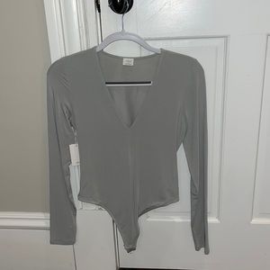 Wilfred (Aritzia) dusty green thong body suit. Never worn, new with tags.